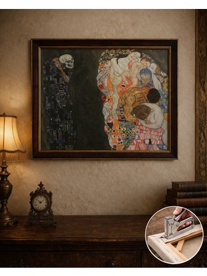 Gustav Klimt (Ölüm ve Yaşam 1910-1915) Çerçeveli Klasik Vintage Duvar Tablo