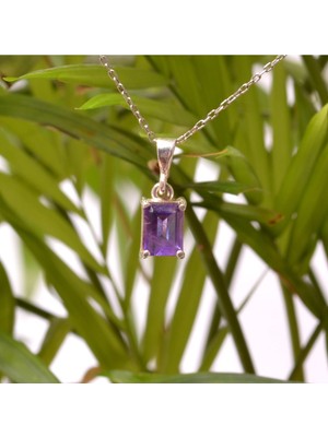 PremiumPort Ametist Taşı Gümüş Kolye, Zarif ve Şık Takı Seçeneği