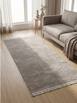 Rovigo Home Şönil,dokuma, Kaymaz Taban Iskandinav  Salon Halısı-Vizon