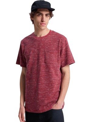 Quiksilver  Lopaz Striped S Kırmızı Erkek Tshirt