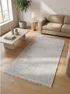 Rovigo Home Şönil,dokuma, Kaymaz Taban Iskandinav  Salon Halısı-Krem