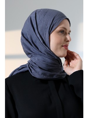 İhvan Online Kadın Tesettür Bambu Kraş Şal, Ütü Gerektirmeyen Doğal Hijab Başörtüsü (75X180 Cm) - Füme