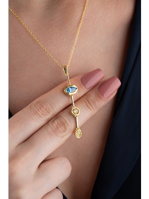 PremiumPort 925 Ayar Gümüş Zarif Uzun Kolye, Şık ve Şeffaf Tasarım