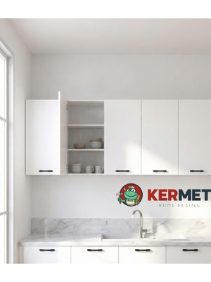 Toprak Mobilya 180 cm Mutfak Dolabı Üst Modül Beyaz