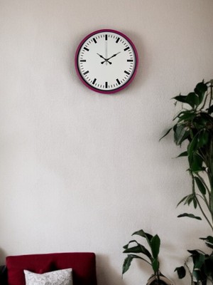 TeknoKapsül 36 cm Pembe Dekoratif Duvar Saati