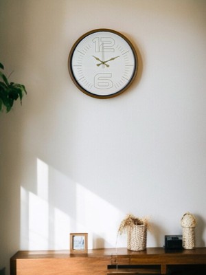 TeknoKapsül 36 cm Kahverengi Dekoratif Duvar Saati