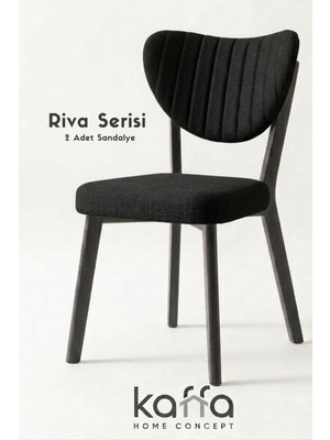 Kaffahome Riva , Modern Mutfak Sandalyesi, Yemek Odası Sandalyesi, Bahçe, Kafe - 2 Adet Siyah Sandalye