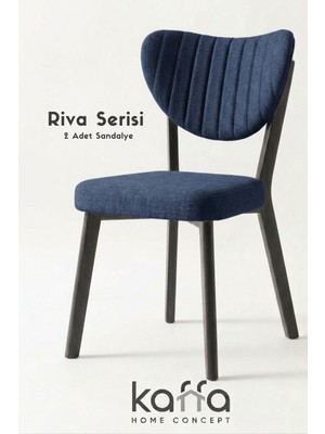 Kaffahome Riva , Modern Mutfak Sandalyesi, Yemek Odası Sandalyesi, Bahçe, Kafe - 2 Adet Lacivert Sandalye