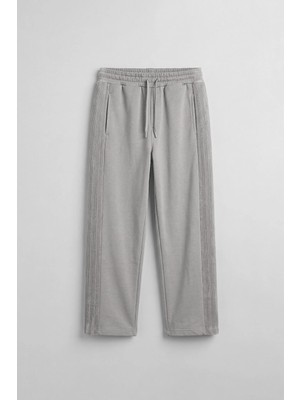 Abluka Online Erkek Baggy Fit Yan Şerit Fitilli Eşofman Altı Gri