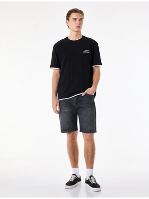 Koton Pamuklu Cepli Bermuda Straight Fit Jean Şort