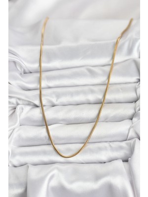 Fun And Market Buğz 316L Çelik Zincir Gold Renk 60 cm Yılan Zincir Kadın Kolye - Buğz