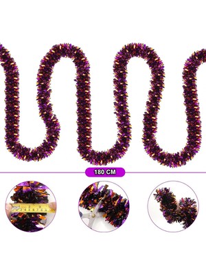 Fun And Market Buğz Mor Turuncu Garland Çift Renk Sim Süs