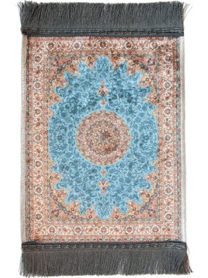 İhvan Online Mini Alın Seccadesi Kaymaz Taban Desenli Cep Tipi Seyahat Namaz Seccadesi - Kırmızı