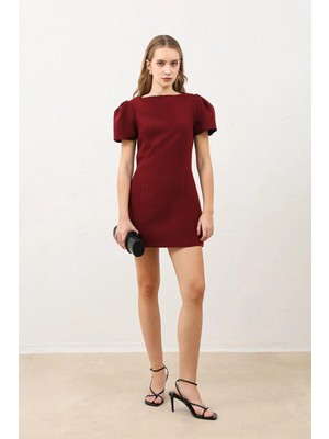Antioch Kırmızı Pilili Kısa Kadın Elbise