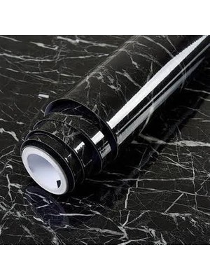 Fun And Market Buğz Siyah Mermer Desenli Yapışkanlı Kaplama Kağıdı 5 Metre