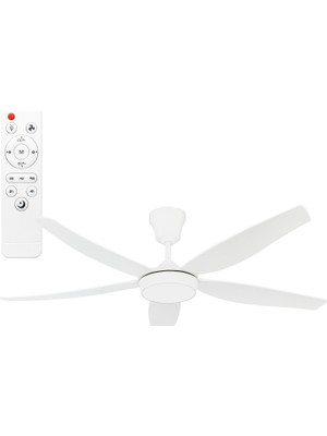 SeckinStore Helios Rigel 85W 3 Renk Fonksiyonlu 56 Inç Uzaktan Kumandalı Dekoratif Tavan Vantilatörü HS-9306 Beyaz