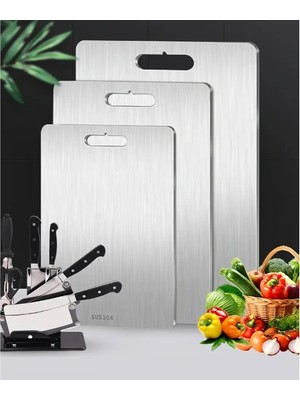 Fun And Market Buğz 3'lü Paslanmaz Çelik Kesme Tahtası Seti