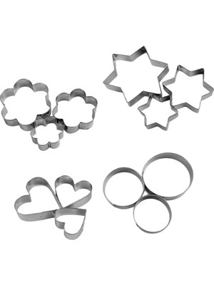 Fun And Market Buğz 12 Adet Paslanmaz Çelik Kurabiye Kalıbı Seti