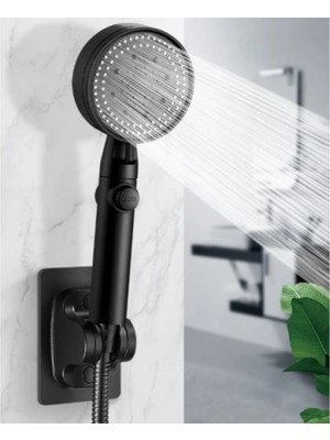 Fun And Market Buğz Yapışkanlı Duş Başlığı Tutucu Ayarlı Siyah