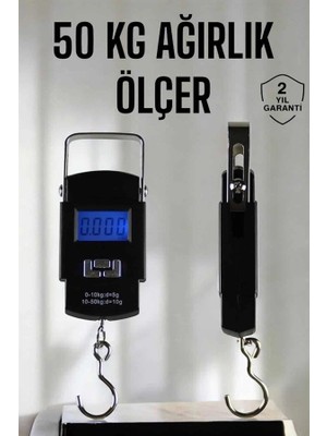Fun And Market Buğz Ağırlık Ölçer 50 kg El Terazisi El Kantarı Pilli LED Ekran - Buğz