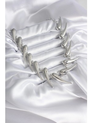 Fun And Market Buğz Vıp Seri Özel Model Gümüş Renk Kadın Kolye - Buğz