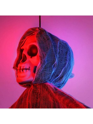 Fun And Market Buğz Ürpertici Kuru Kafa Hayalet Saçaklı Dekor