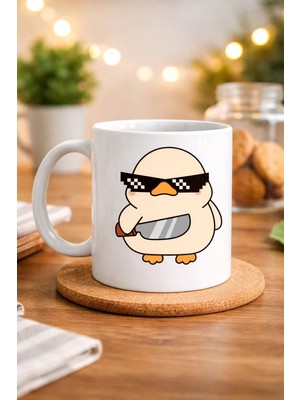 Fun And Market Buğz “deal With It” Havalı Ördek Tasarımlı Porselen Kupa Model 80 – Eğlenceli, Mizahi & Hediyelik Kahve Kupası