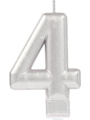 Fun And Market Buğz 4 Rakamı Mum Gümüş Renk