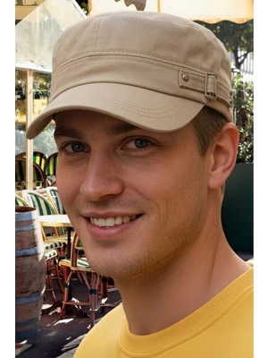 Tezzgelsin Erkek %100 Pamuklu Kemerli Toka Detaylı Ayarlanabilir Castro Kep Şapka