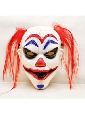 Fun And Market Buğz Kızıl Saçlı Joker Palyaço Maskesi