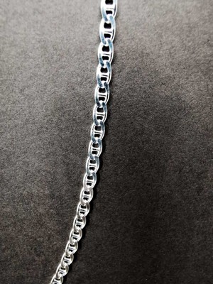 PremiumPort Gümüş Renkli Unisex Şık Barlı Kolye Zinciri 3,10 mm