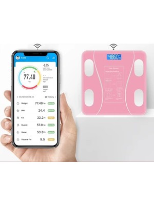 Fun And Market Buğz Pembe Renk Bluetooth Özellikli Akıllı Tartı