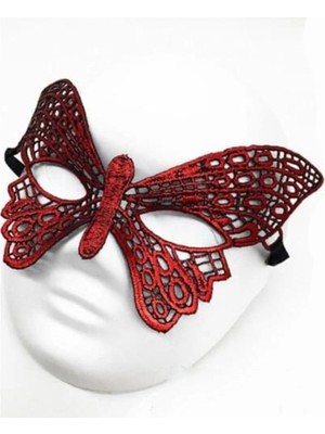 Fun And Market Buğz Kırmızı Dantel Masquerade Maskesi 7 No
