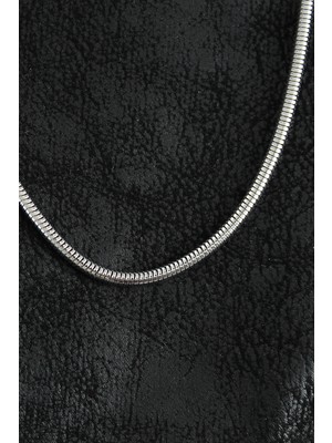 Fun And Market Buğz 316L Çelik Oval Italyan Zincir Model Gümüş Renk Erkek Kolye - Buğz