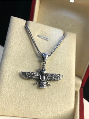 PremiumPort Işıklı Gümüş Kolye - Unisex Sevgili, Eşe, Baba Hediye