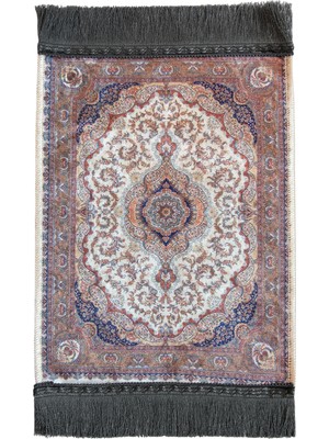 İhvan Online Mini Alın Seccadesi Kaymaz Taban Desenli Cep Tipi Seyahat Namaz Seccadesi - Kahverengi