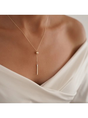 Altıntaş Sallantılı Çubuk ve Top Altın Kolye