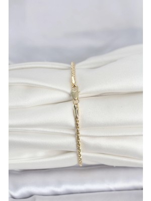 Fun And Market Buğz cm 14K Gold Renk Burgulu Zincir Model Kadın Bileklik - Buğz