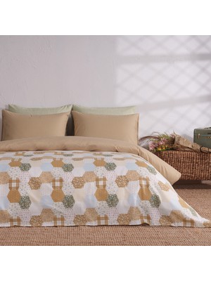 Puffy Peel Çift Kişilik Polycotton Nevresim Takımı - Sarı