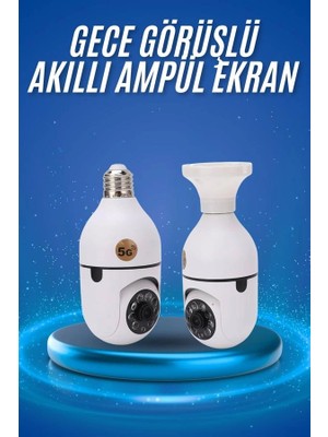 Fun And Market Buğz Gece Görüşlü Akıllı Dönebilen Ev Kamerası Ampül Kamera - Buğz