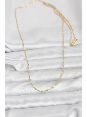 Fun And Market Buğz cm 14K Gold Renk Burgu Model 60 cm Kadın Kolye - Buğz