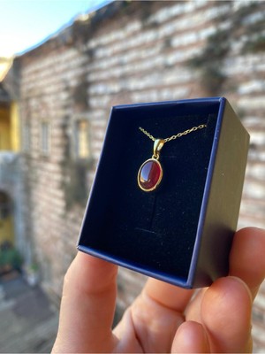 PremiumPort El Yapımı Akik Taşlı Gümüş Kolye, Şık ve Doğal Takı Tasarımı