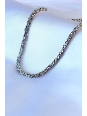 Fun And Market Buğz 316L Çelik Gümüş Renk Kral Zincir Model Erkek Kolye - Buğz