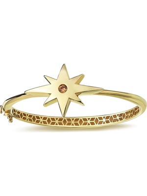 Cebeci Kuyumcu Cebeci 14 Ayar Yıldız Altın Taşlı Kelepçe Bilezik