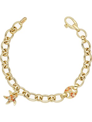 Cebeci Kuyumcu Cebeci 14 Ayar Denizyıldızı Renkli Taşlı Altın Bileklik