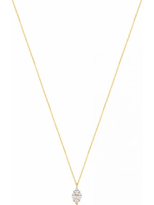 Cebeci Kuyumcu Cebeci 14 Ayar Taşlı Minimal Altın Kolye