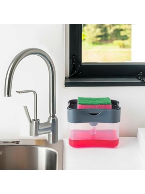 Adoz Shopping Org-98 Deterjan Hazneli Pompalı Süngermatik - Sıvı Sabunluk Deterjanlık