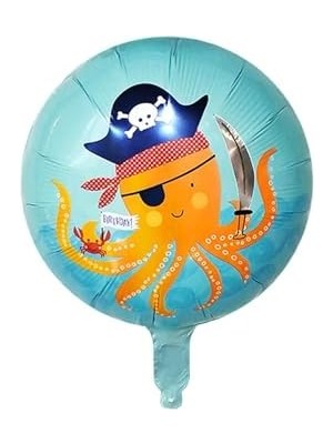 Adoz Shopping Köpek Balığı ve Ahtapot Balon 45X45 cm Temalı Folyo Balon Set