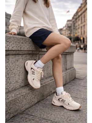 Muggo Shift Kadın Kalın Taban Bağcıklı Günlük Sneaker Spor Ayakkabı