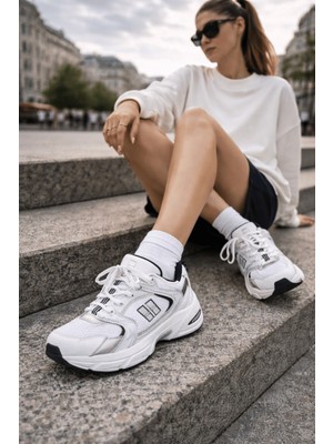 Muggo Shift Kadın Kalın Taban Bağcıklı Günlük Sneaker Spor Ayakkabı